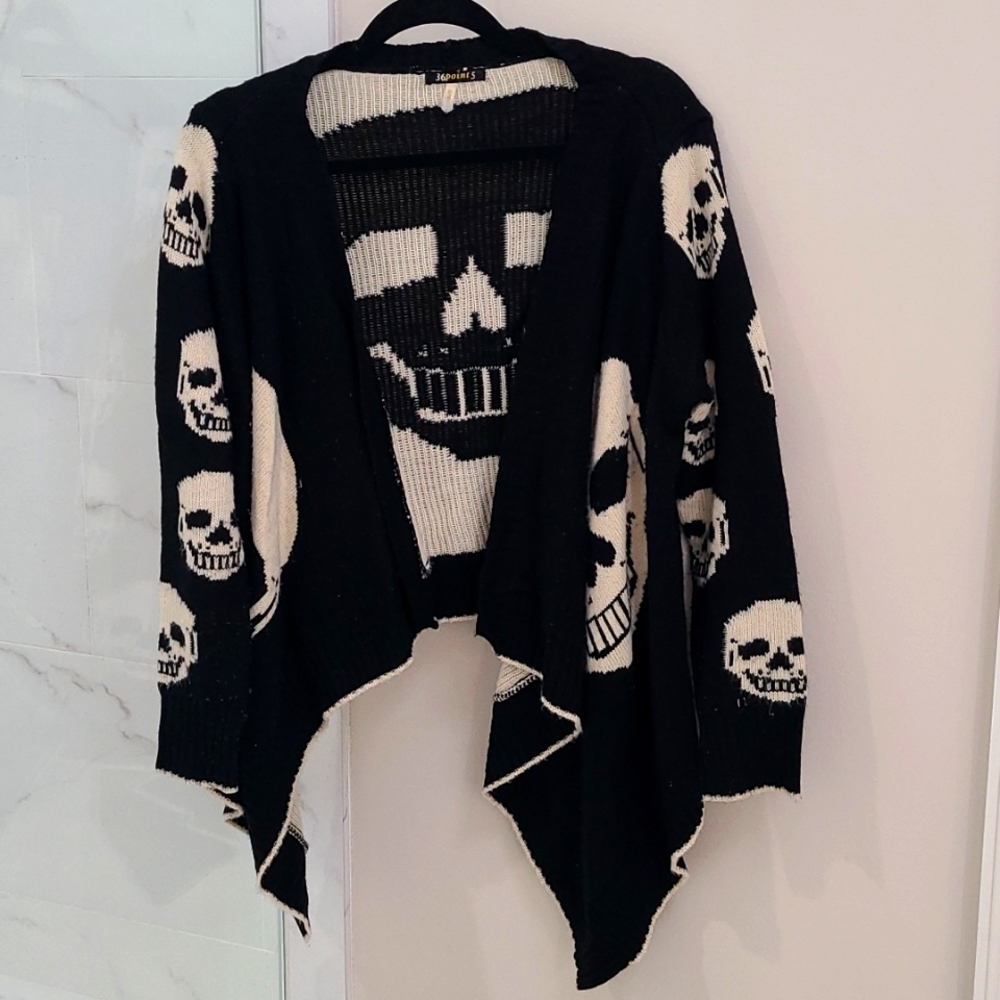Skull Cardigan Sweater